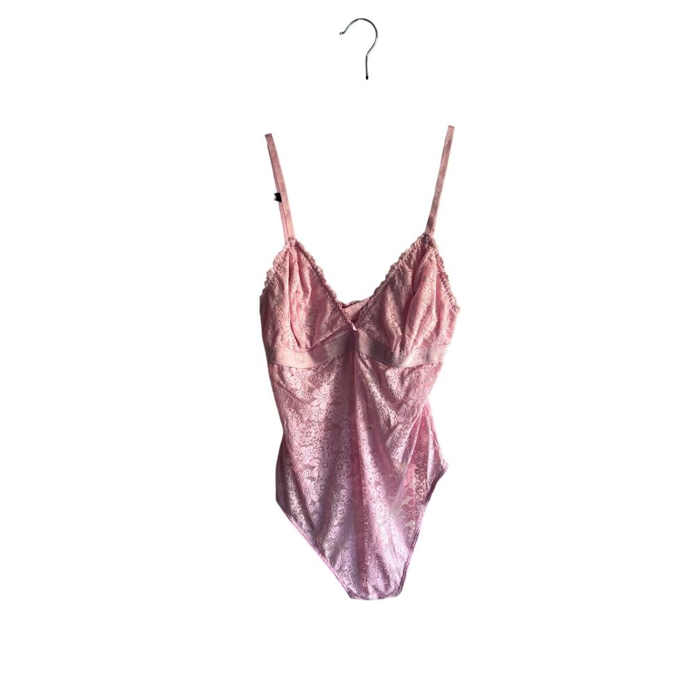 PINK Victoria's Secret Baby Pink Lingerie Bodysuit One Piece Lace Women's XL